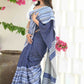 Beatitude Blue Cotton Tanchori Handloom Saree