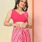 Pink Georgette Designer Printed Ready To Wear Saree - Elite | Swadesiicart
