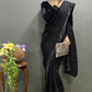 Vastranavya Black Rangoli Silk Swarovski work Ready to Wear Saree | Swadesiicart