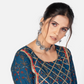 NOZ2TOZ Women Dark Blue Anarkali Cotton Kurta With Pant & Dupatta (3Pcs Set) - Swadesiicart