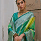 Vishnu Weaves Women's Green Banarasi Silk Zari Woven Saree with Blouse - Swadesiicart