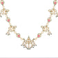 Nuyug 22K Gold Plated Regal Enamel Bloom Pearl Drop Necklace | Swadesiicart