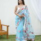 Vamsee Nagma Sky Organza Saree - Swadesiicart