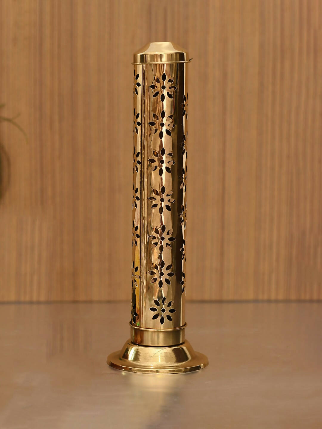 CraftVatika Gold-Toned Incense Holder Agarbatti Stand with Ash Catcher | Swadesiicart
