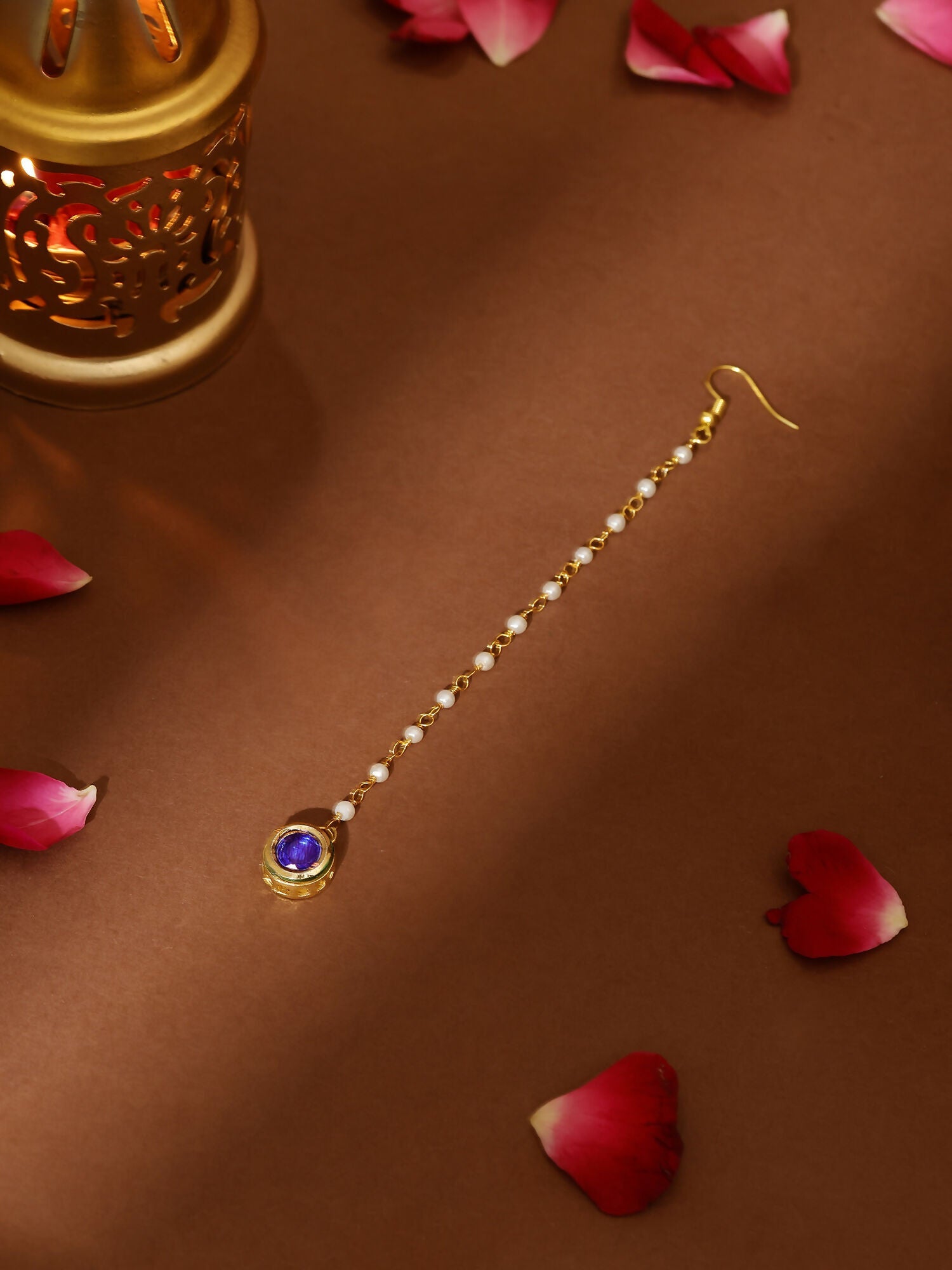 Ruby Raang Blue Meenakari Kundan Maang Tikka | Swadesiicart