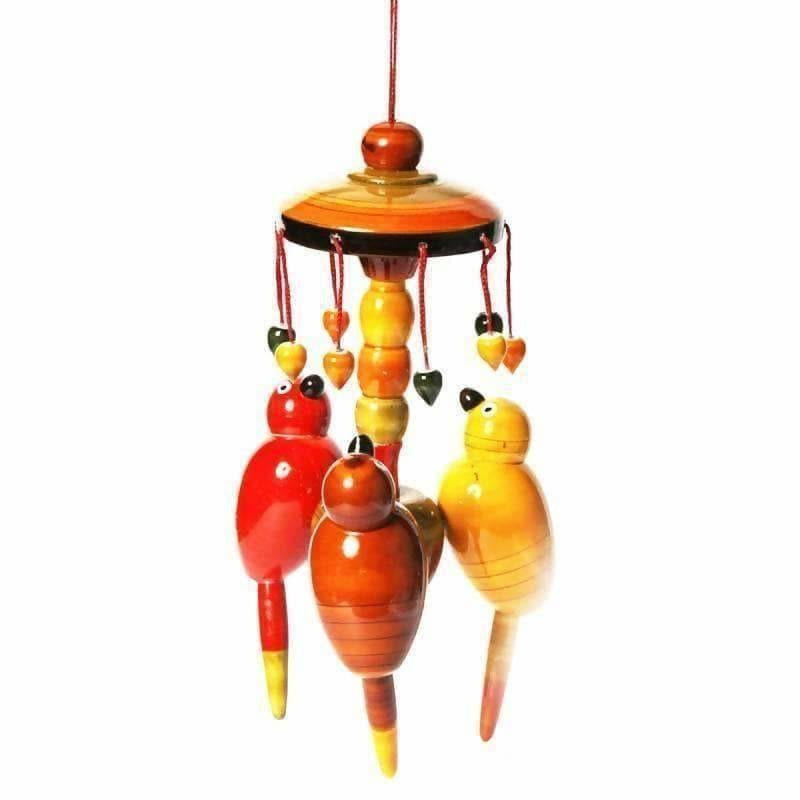 Etikoppaka handmade Wooden Colorful Wall Hanging With Parrots - Swadesiicart