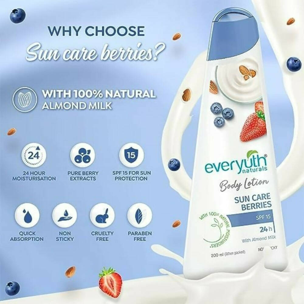 Everyuth Naturals Body Lotion Sun Care Berries - Swadesiicart