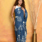 Very Much Indian Handblock Printed Cotton Saree With Natural Dyes - Cerulean Blue | Swadesiicart