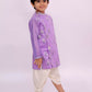 Lil Drama Mishti Purple Kurta Dhoti Set For Boys | Swadesiicart