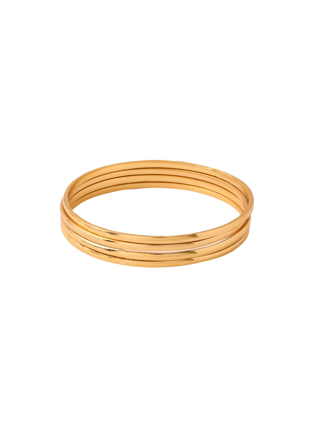 NVR Women's Set of 4 Gold-Polished Traditional Daily Use Bangles - Swadesiicart