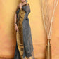 Very Much Indian Handloom Pure Cotton Linen Saree With Golden Border - Grey Gold | Swadesiicart