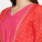 Ahalyaa Women Dark Pink Crepe Khari Print Dress | Swadesiicart