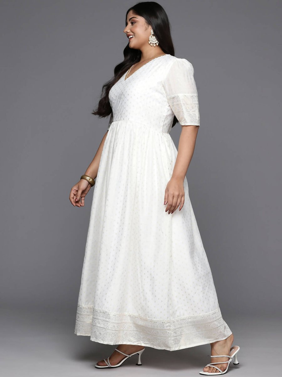 Ahalyaa Women's Traditional wear Ethnic Dress - Off White | Swadesiicart