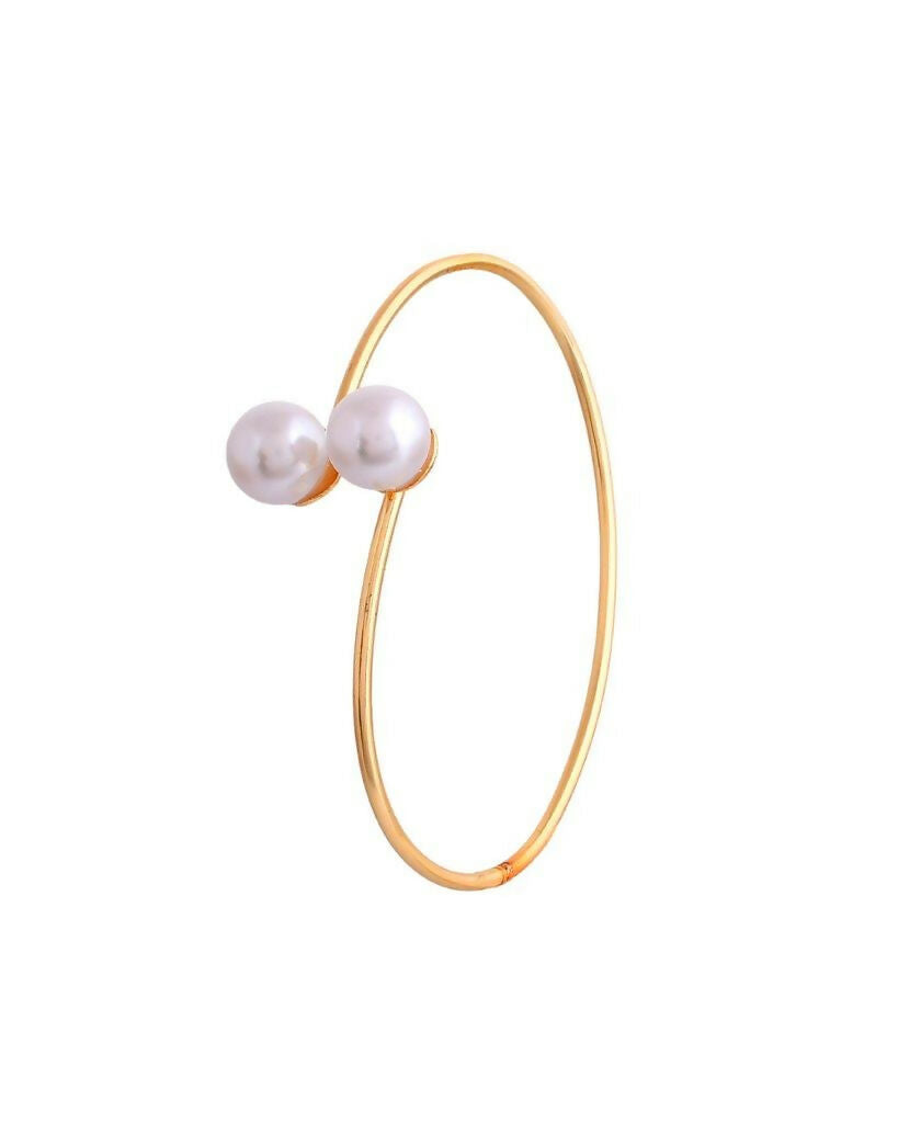 VOJ One Gram Gold-Polished Pearl Studded Bracelet - Swadesiicart