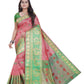 Vamika Banarasi Cotton Silk Peach Weaving Saree | Swadesiicart