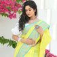 Beatitude Yellow Slub Cotton Floral Jamdani Saree