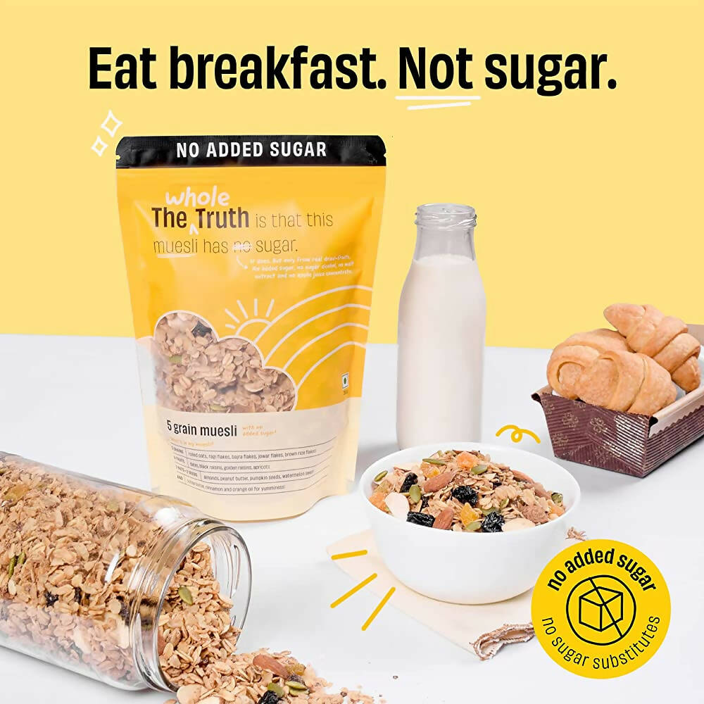 The Whole Truth 5 Grain Muesli (No Added Sugar) - Swadesiicart