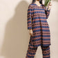 Breathables Women'S Blue Cotton Abstract Print Loungewear Co-Ord Set – Long Kurta & Pants