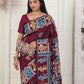 Shree Shyam Fashion Silk Blend Wine Saree