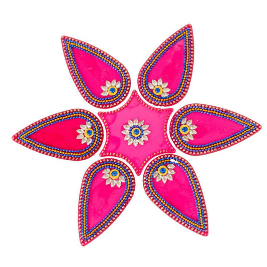 Kundan HandiKrafts Drop Rangoli Pink (Medium) - Aahana - The Bliss Store