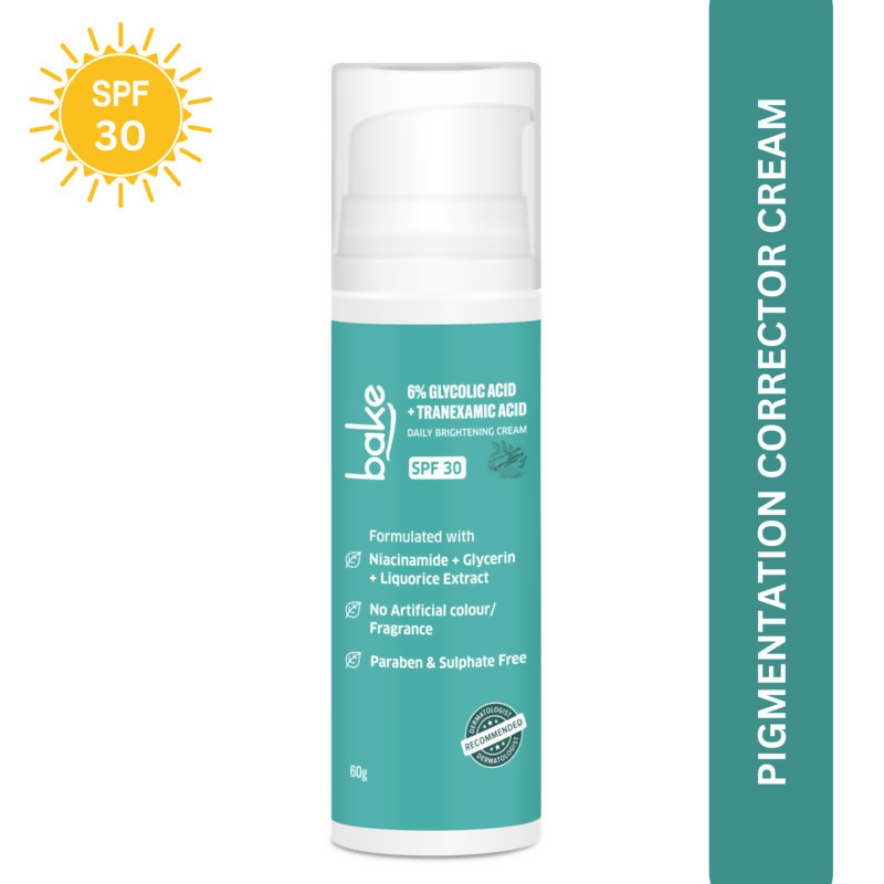 Bake 6% Glycolic + Tranexamic Acid Cream Spf 30 Pa+++ For Pigmentation & Daily Brightening Cream | Swadesiicart
