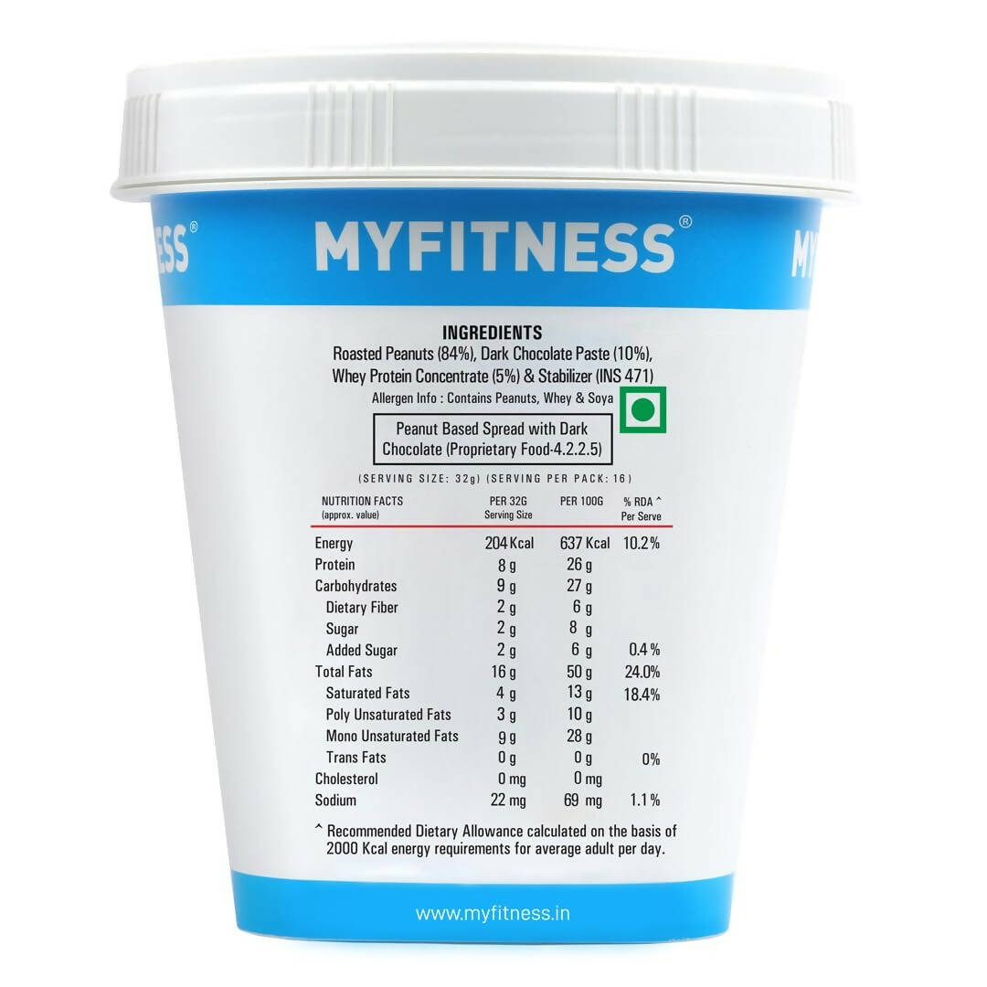 Myfitness High Protein Dark Chocolate Peanut Butter Smooth - Swadesiicart