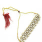 Mominos Fashion Johar Kamal Gold-Polished Brass Finish Kundan/Pearls Choker For Women (White) | Swadesiicart