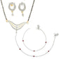 AanyaCentric Gold-Polished Mangalsutra Pendant Earring Set & Silver Plated Anklet