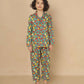 Breathables Kids Cotton Watermelon & Pineapple Print Night Suit – Green Full Sleeves Shirt & Pant Co-Ord Set | Nightwear