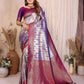 Aastha Fashion Purple Tissue Silk Paithani Woven Saree