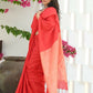 Beatitude Red Cotton Ghicha Pallu Saree