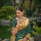 Jyoti Fashion Women's Bottle Green Paithani Silk Zari Woven Saree with Blouse | Swadesiicart