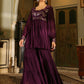 Janasya Purple Georgette Sequined Tunic & Bottom | Swadesiicart