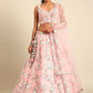 House of Panchhi Pink Net Sequins and Zarkan embroidery Lehenga choli & Dupatta | Swadesiicart