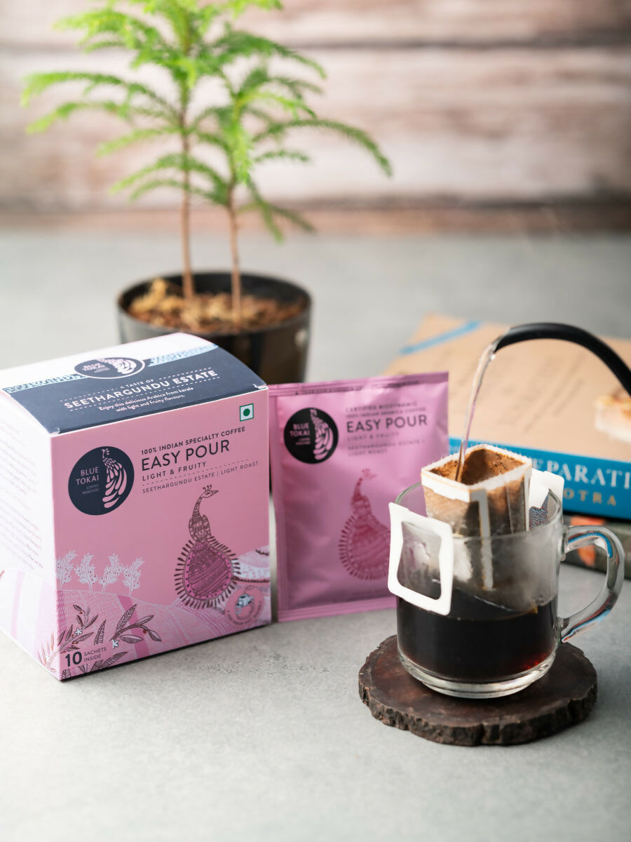 Blue Tokai Seethargundu Estate Light Roast Easy Pour Sachets - Swadesiicart