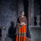 AI Fashion Orange Art Silk Designer Navratri Lehenga Choli Collection