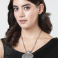 NVR Women's Elegant Silver Oxidised Brass Necklace | Swadesiicart