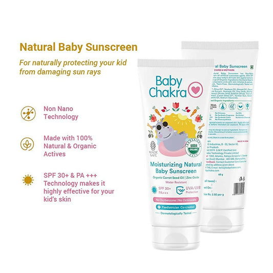 BabyChakra Moisturizing Natural Baby Sunscreen - Swadesiicart
