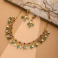 Natural Stones Antique Finish Earrings and Choker Necklace set - Ruby Raang | Swadesiicart