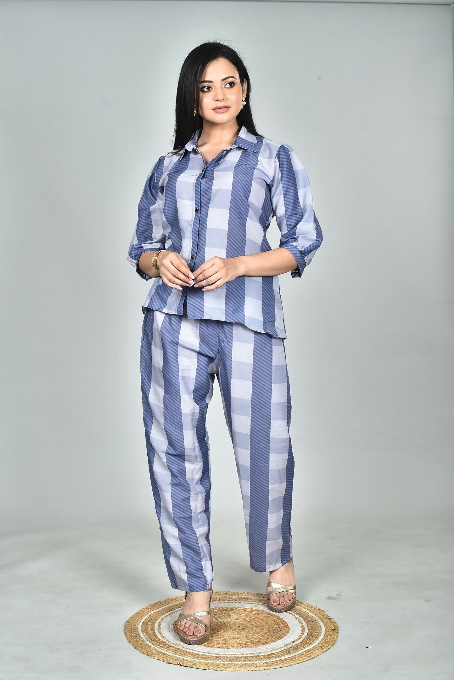 Morchari Digital Print Semi Muslin Co-Ord Set Top & Trouser-Multicolor - Swadesiicart