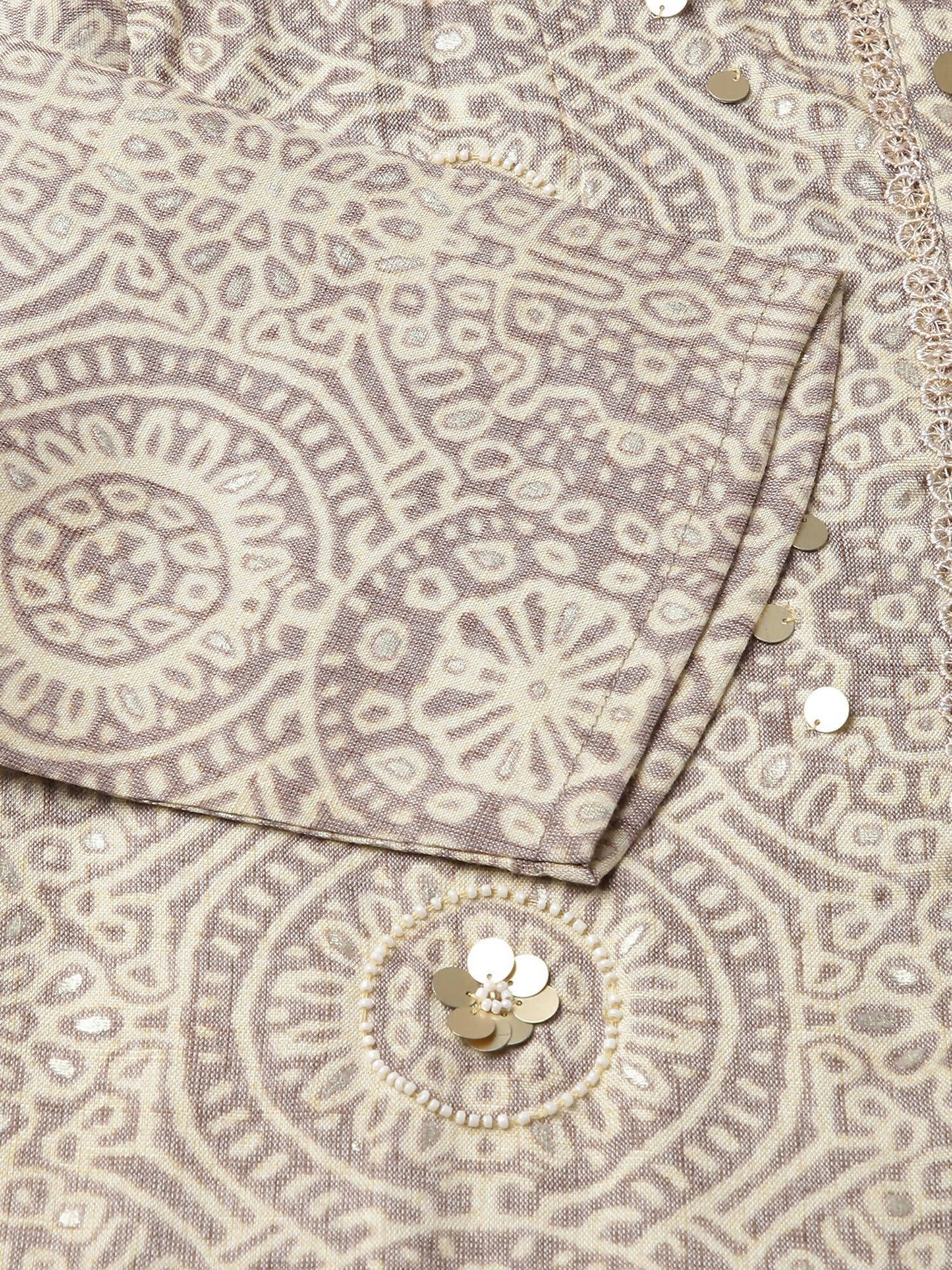 Grey Chiffon Paisley Printed Top - Himanshi - Swadesiicart