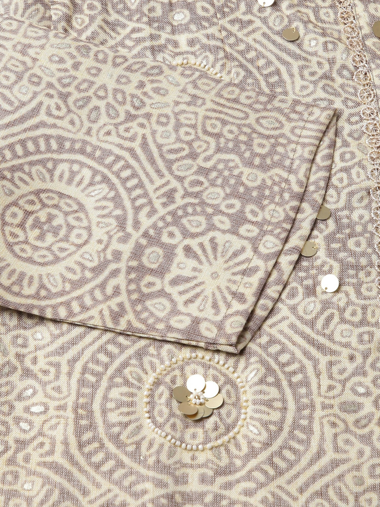 Grey Chiffon Paisley Printed Top - Himanshi - Swadesiicart