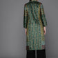 Ahalyaa Women Printed Gotta Patti Velvet Kurta - Green Color | Swadesiicart