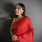 Joban Fashion Red Banarasi Soft Lichi Silk Checks & Woven Saree | Swadesiicart