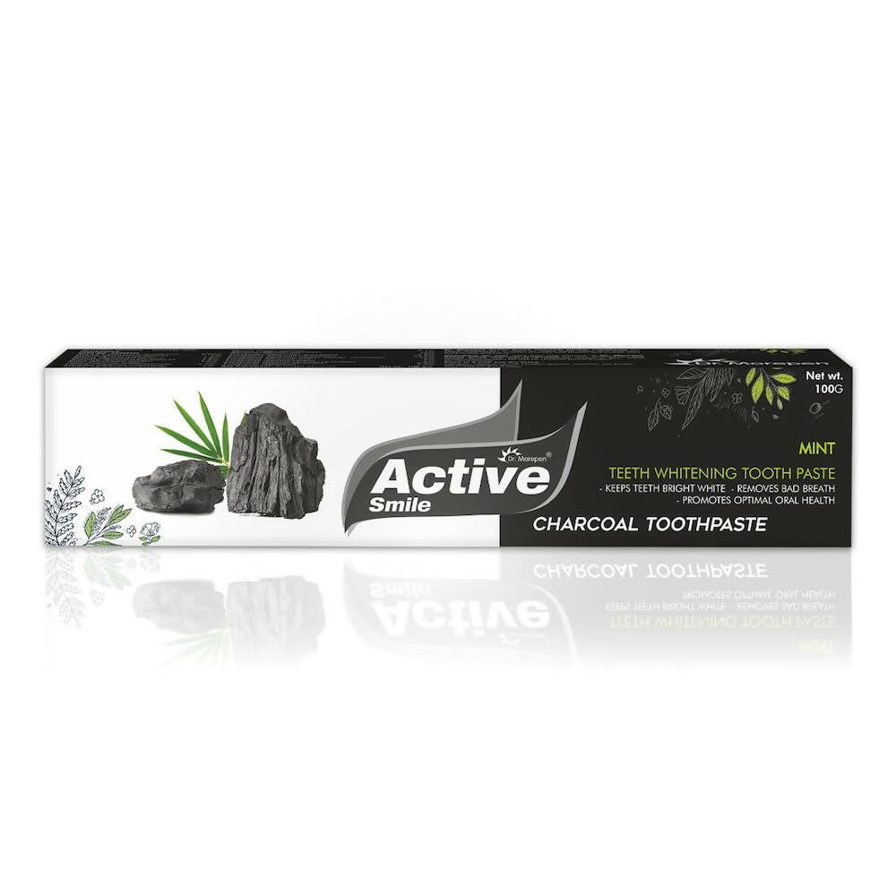 Dr. Morepen Active Smile Charcoal Toothpaste for Teeth Whitening & Bad Breath Removal - Dr Morepen