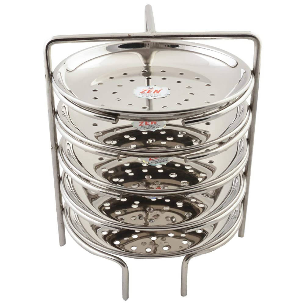Jain Stainless Steel Idiappam Stand 5 Plates - Silver - Swadesiicart