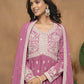 Anaita Pink Embroidered Faux Georgette Sharara Suit