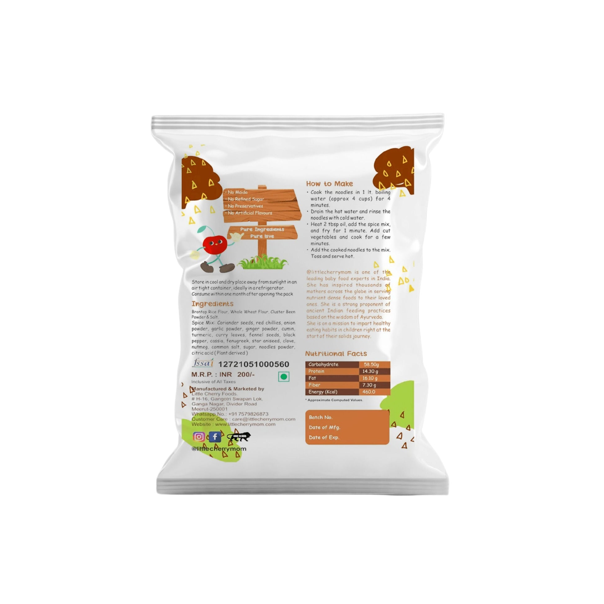 Littlecherrymom Browntop Millet Instant Noodles | Swadesiicart
