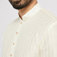 Ethnic India Cream Men's Kurta Striped Polyester | Swadesiicart