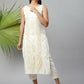 Ahalyaa Womens Off White Pure Cotton Printed Kurta Pant Set | Swadesiicart